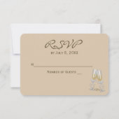 Invitation Mariage sur la Plage Coeurs RSVP (Dos)
