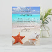 Invitation Mariage sur la Plage Coquillages  Réception (Debout devant)