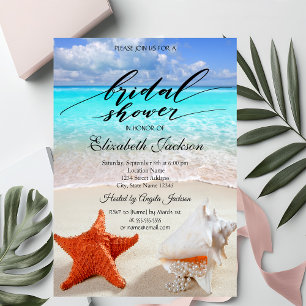 Invitation Mariage sur la Plage Coquillages Réception de Mari