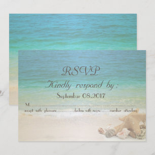 Invitation Mariage sur la plage Coquillages  RSVP