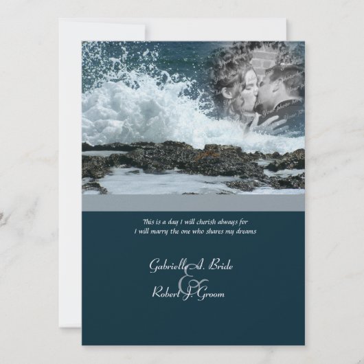 Invitation Mariage sur la plage côtière (Devant)
