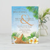 Invitation Mariage sur la plage côtière (Debout devant)