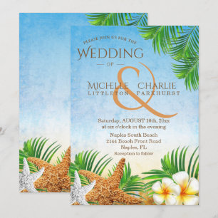 Invitation Mariage sur la plage côtière