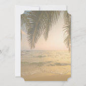 Invitation Mariage sur la plage,Coucher de soleil sur les pal (Dos)