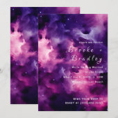 Invitation Mariage sur la plage de la nébuleuse pourpre (Devant / Derrière)