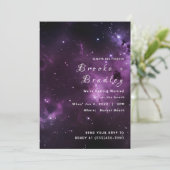 Invitation Mariage sur la plage de la nébuleuse violet foncé (Debout devant)