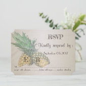 Invitation Mariage sur la plage de l'ananas  RSVP (Debout devant)