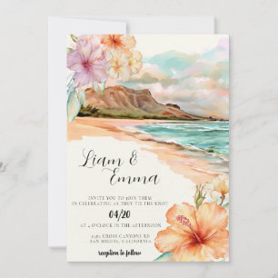 Invitation Mariage sur la plage de Maui Hawaï