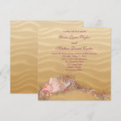 Invitation Mariage sur la plage de sable fin (Devant / Derrière)