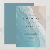 Invitation Mariage sur la Plage de Sable Océanique (Devant / Derrière)