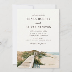 Invitation Mariage sur la plage des Outer Banks avec des avoi