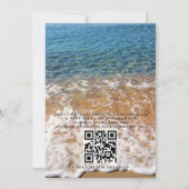 Invitation Mariage sur la plage d'été avec QR Code Cœurs dans (Dos)