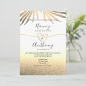 Invitation Mariage sur la plage d'or (Debout devant)