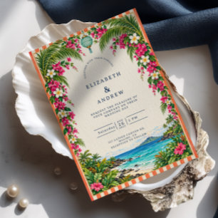 Invitation Mariage sur la plage du jardin tropical