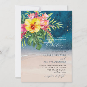 Invitation Mariage sur la plage du paradis tropical PixDezine