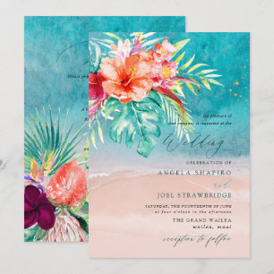 Invitation Mariage sur la plage du paradis tropical PixDezine