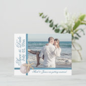 Invitation Mariage sur la Plage Étoile de Mer Dollar de Sable (Debout devant)