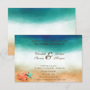 Invitation Mariage sur la Plage Étoile de Mer Mariage