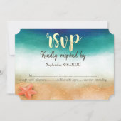 Invitation Mariage sur la Plage, Étoile de Mer RSVP (Devant)