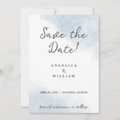 INVITATION MARIAGE SUR LA PLAGE ÉVÉNEMENT À SURLIGNER BLEU PÂ (Devant)