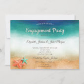 Invitation Mariage sur la Plage, Fiançailles avec une Étoile (Devant)
