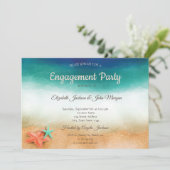 Invitation Mariage sur la Plage, Fiançailles avec une Étoile (Debout devant)