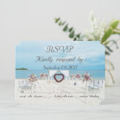 Invitation Mariage sur la plage Fleurs Arbre RSVP (Debout devant)