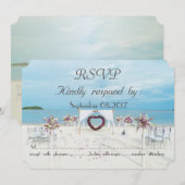 Invitation Mariage sur la plage Fleurs Arbre RSVP (Devant / Derrière)