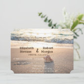 Invitation Mariage sur la Plage, Guirlande de Lumineuses Coqu (Debout devant)
