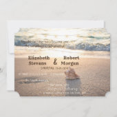 Invitation Mariage sur la Plage, Guirlande de Lumineuses Coqu (Devant)