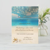 Invitation Mariage sur la plage Luminaires Coquillages Récept (Debout devant)