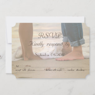 Invitation Mariage sur la Plage, Pieds RSVP