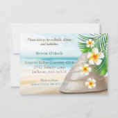 Invitation Mariage sur la plage pour M. et Mme | Réception (Dos)