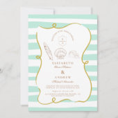 Invitation Mariage sur la plage rayée (Devant)