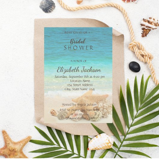 Invitation Mariage sur la Plage Réception de Mariée