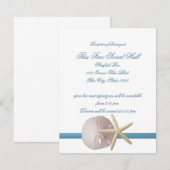Invitation Mariage sur la Plage Réception Dollar de Sable et (Devant / Derrière)