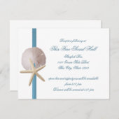 Invitation Mariage sur la Plage Réception Dollar de Sable et (Devant / Derrière)