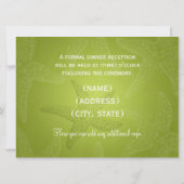 Invitation Mariage sur la Plage Réception Étoile de Mer Vert  (Dos)