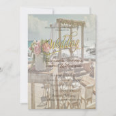 Invitation Mariage sur la Plage Rétro Arch (Devant)