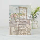 Invitation Mariage sur la Plage Rétro Arch (Debout devant)