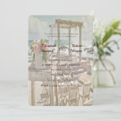 Invitation Mariage sur la plage rétro Arch (Debout devant)