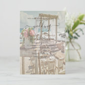 Invitation Mariage sur la Plage Rétro Arche de Mariage (Debout devant)