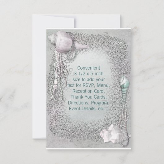 Invitation Mariage sur la plage RSVP coquillages (Devant)