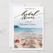 Invitation Mariage sur la Plage, Sable, Coquillages Réception (Devant)