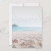 Invitation Mariage sur la Plage, Sable, Coquillages Réception (Dos)
