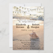 Invitation Mariage sur la Plage, Sable, Guirlande Lumineuse C (Devant)
