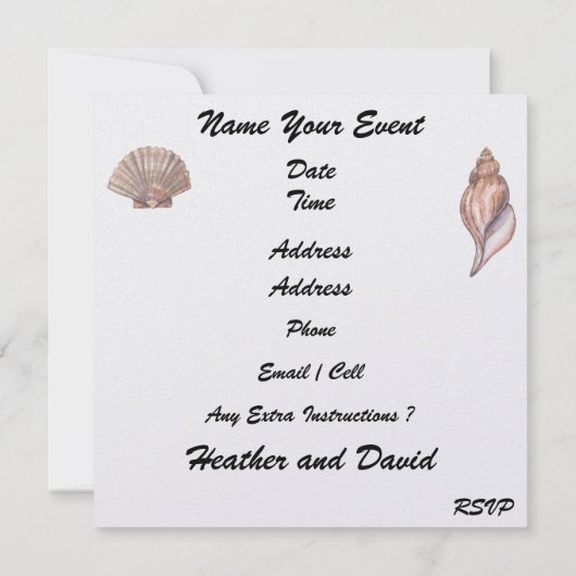 Invitation Mariage sur la plage - SRF (Dos)