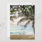 Invitation Mariage sur la plage tropicale avec des palmiers e (Dos)