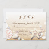 Invitation Mariage sur la plage tropicale étoiles de mer RSVP (Devant)