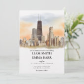 Invitation Mariage sur la skyline de Chicago (Debout devant)